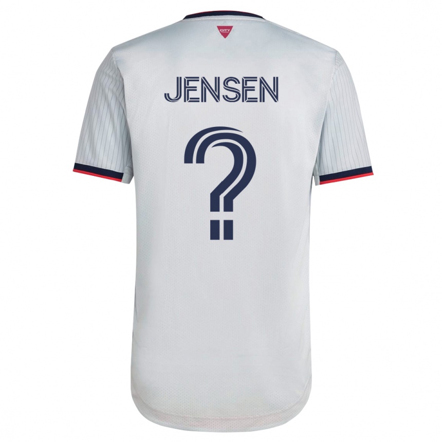 Kinder Fußball Isak Jensen #0 Weiß Auswärtstrikot Trikot 2023/24 T-Shirt Luxemburg