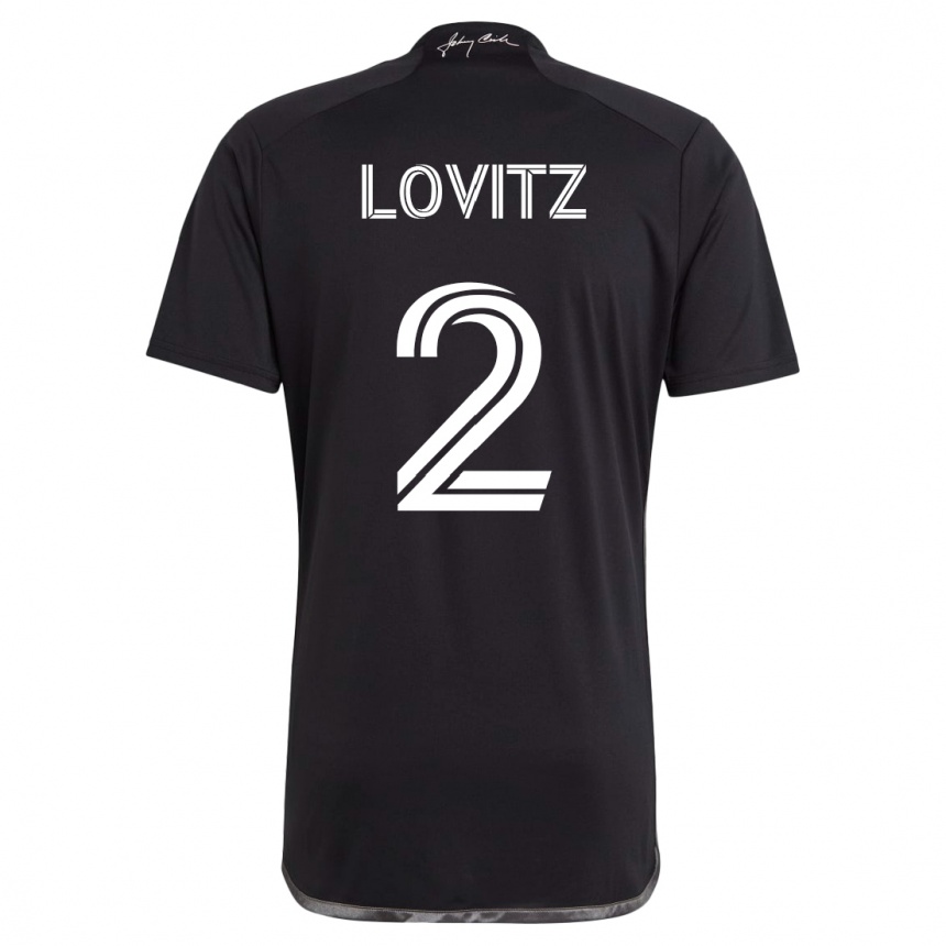 Kinder Fußball Daniel Lovitz #2 Schwarz Auswärtstrikot Trikot 2023/24 T-Shirt Luxemburg