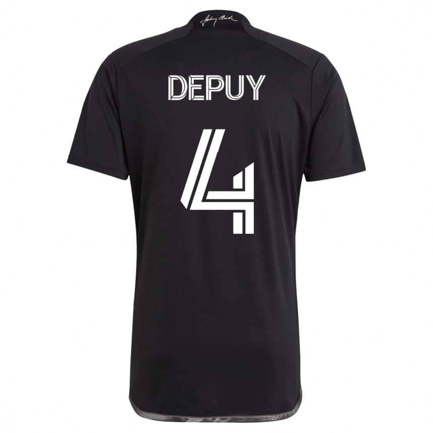 Kinder Fußball Nick Depuy #4 Schwarz Auswärtstrikot Trikot 2023/24 T-Shirt Luxemburg