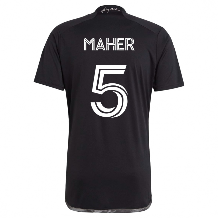 Kinder Fußball Jack Maher #5 Schwarz Auswärtstrikot Trikot 2023/24 T-Shirt Luxemburg