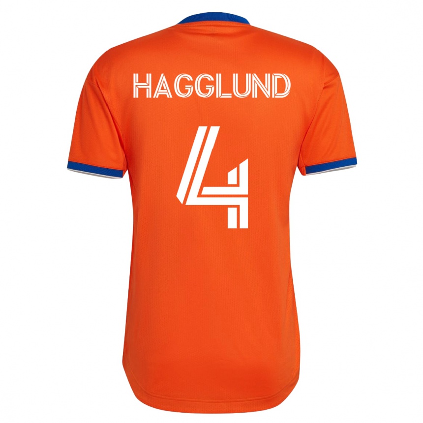 Kinder Fußball Nick Hagglund #4 Weiß Auswärtstrikot Trikot 2023/24 T-Shirt Luxemburg