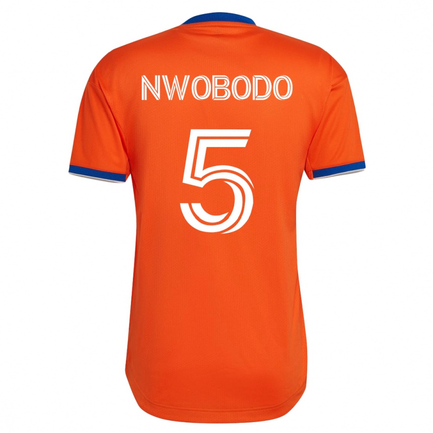 Kinder Fußball Obinna Nwobodo #5 Weiß Auswärtstrikot Trikot 2023/24 T-Shirt Luxemburg