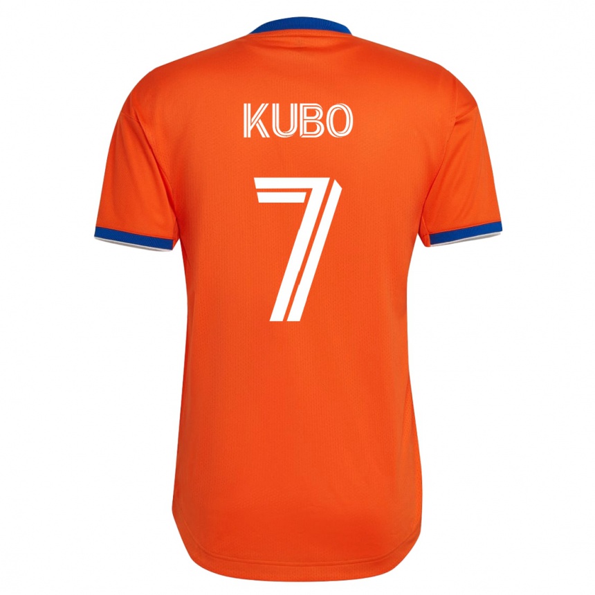 Kinder Fußball Yuya Kubo #7 Weiß Auswärtstrikot Trikot 2023/24 T-Shirt Luxemburg