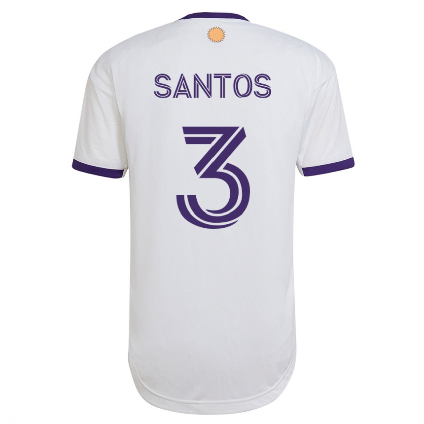 Kinder Fußball Rafael Santos #3 Weiß Auswärtstrikot Trikot 2023/24 T-Shirt Luxemburg