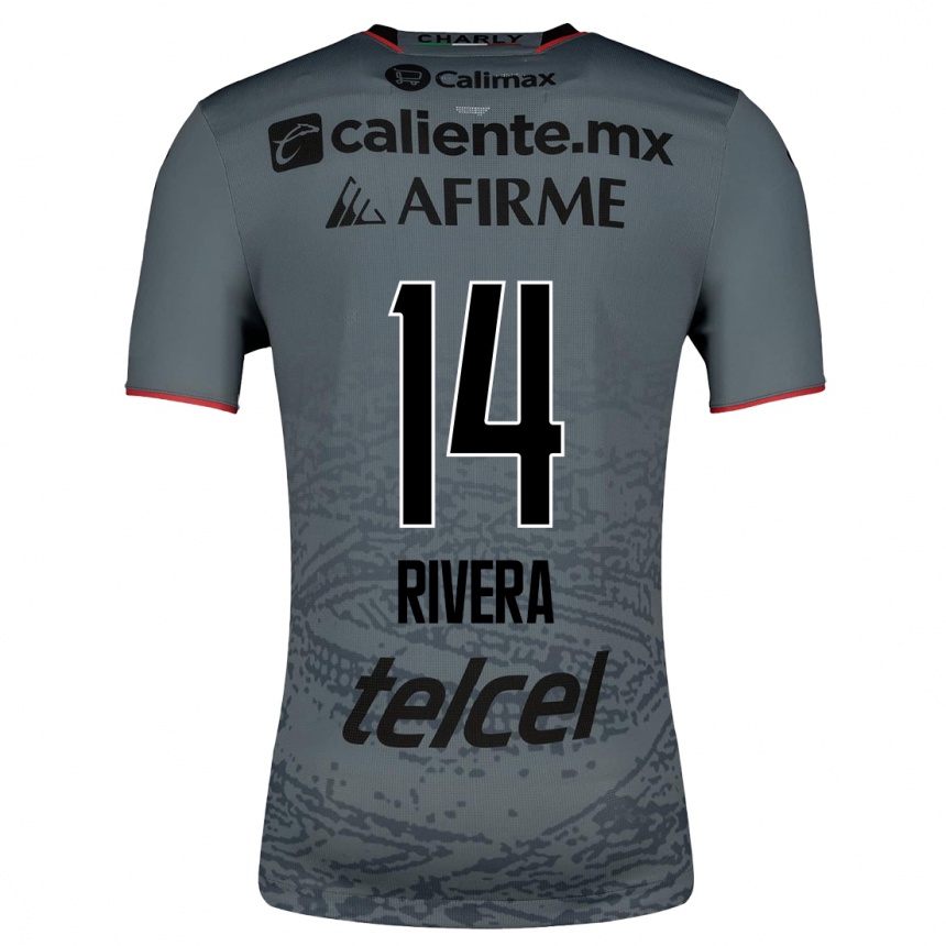 Kinder Fußball Christian Rivera #14 Grau Auswärtstrikot Trikot 2023/24 T-Shirt Luxemburg
