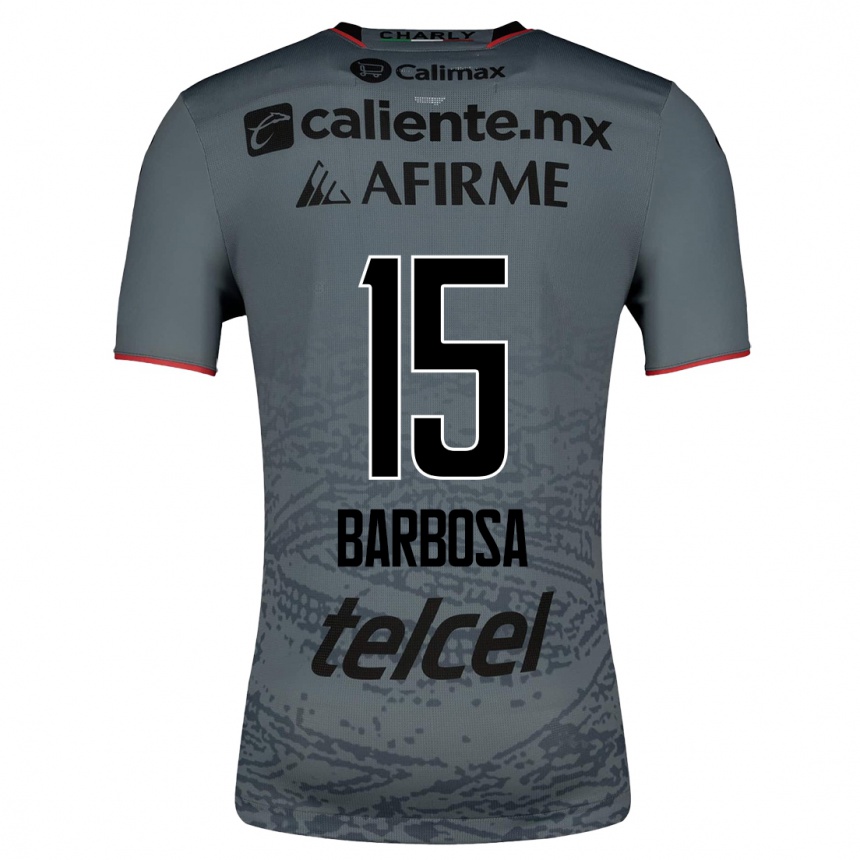 Kinder Fußball Diego Barbosa #15 Grau Auswärtstrikot Trikot 2023/24 T-Shirt Luxemburg