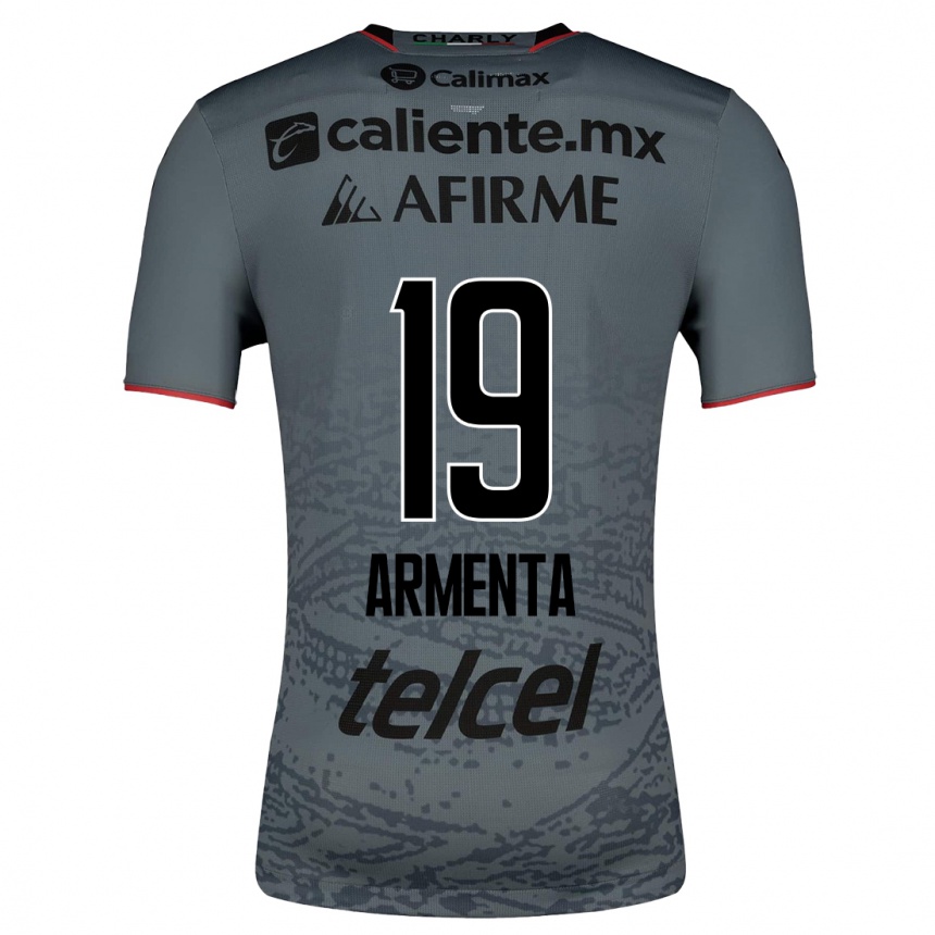Kinder Fußball Eduardo Armenta #19 Grau Auswärtstrikot Trikot 2023/24 T-Shirt Luxemburg