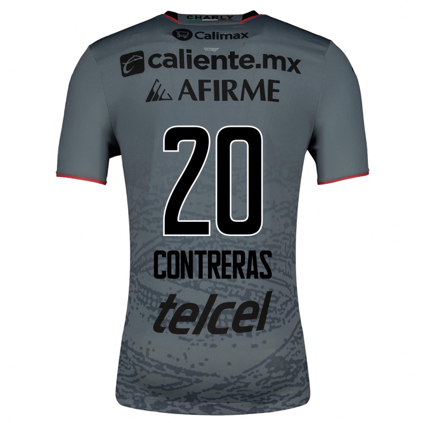 Kinder Fußball Francisco Contreras #20 Grau Auswärtstrikot Trikot 2023/24 T-Shirt Luxemburg