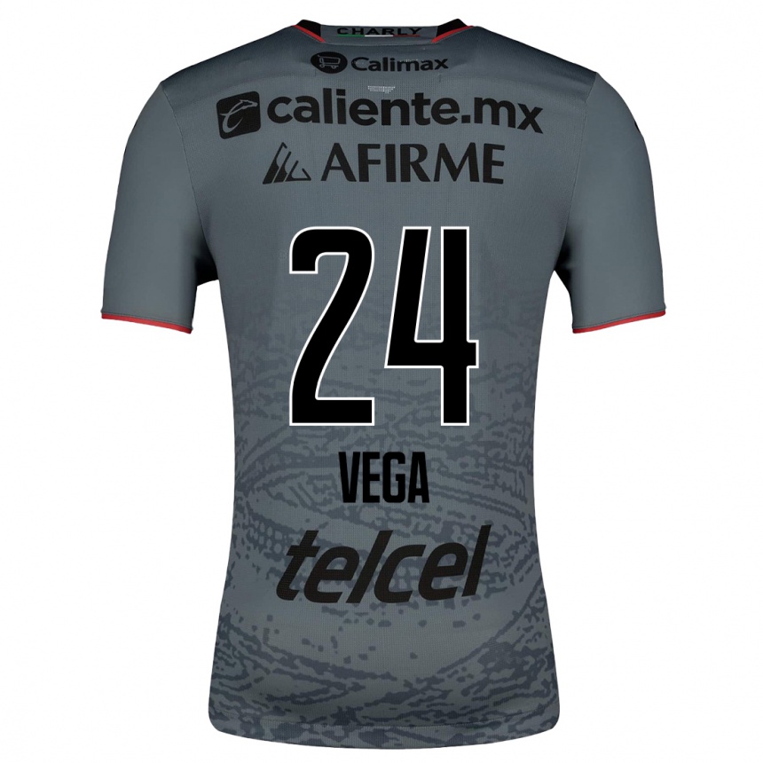 Kinder Fußball Jesús Vega #24 Grau Auswärtstrikot Trikot 2023/24 T-Shirt Luxemburg
