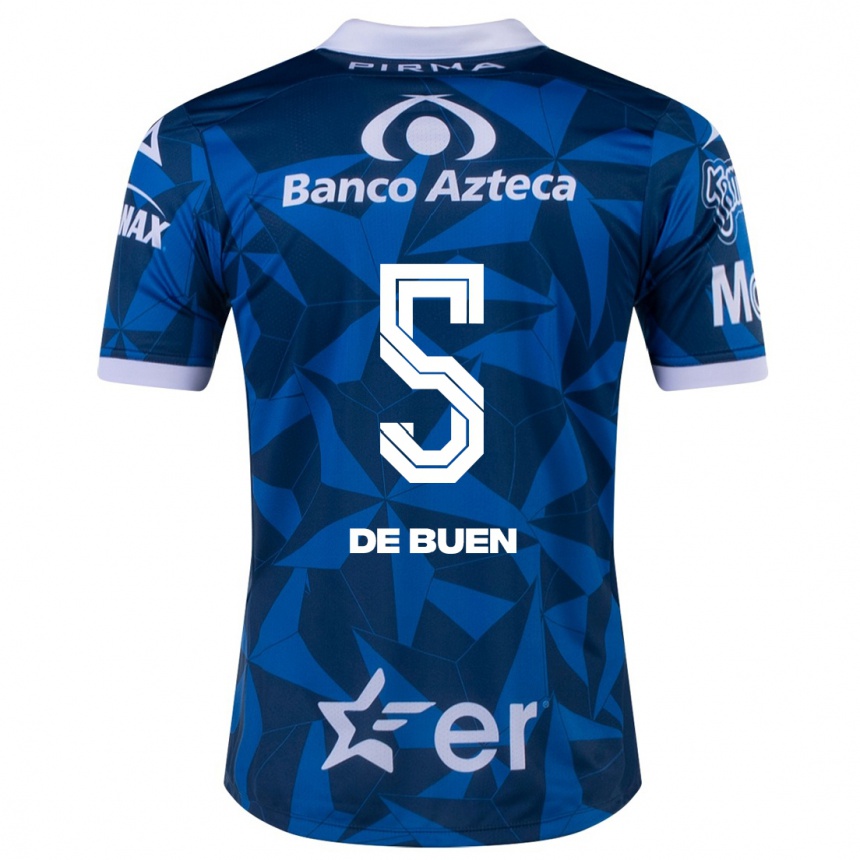 Kinder Fußball Diego De Buen #5 Blau Auswärtstrikot Trikot 2023/24 T-Shirt Luxemburg