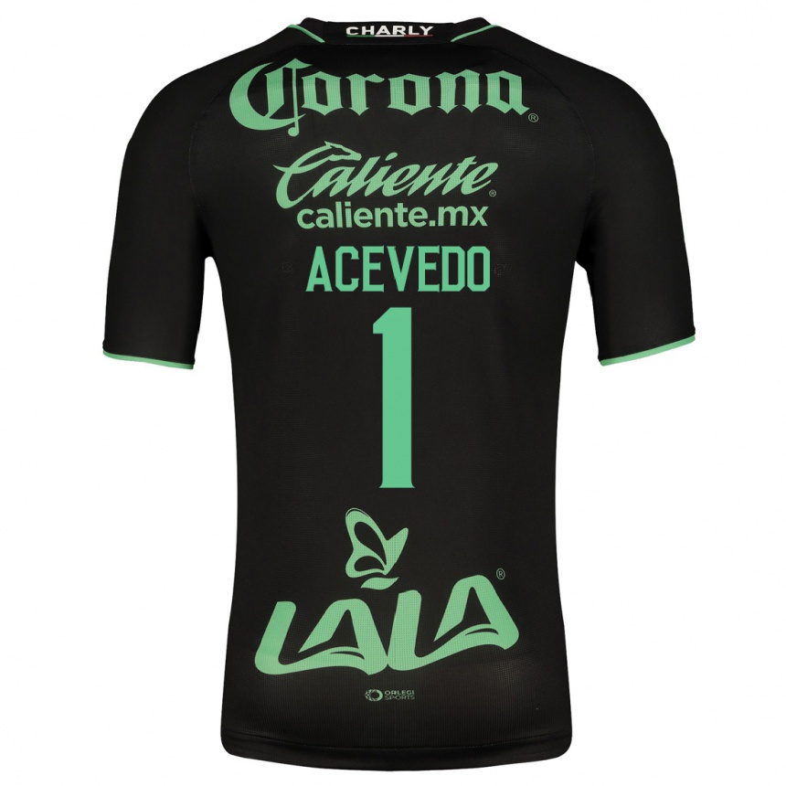 Kinder Fußball Carlos Acevedo #1 Schwarz Auswärtstrikot Trikot 2023/24 T-Shirt Luxemburg