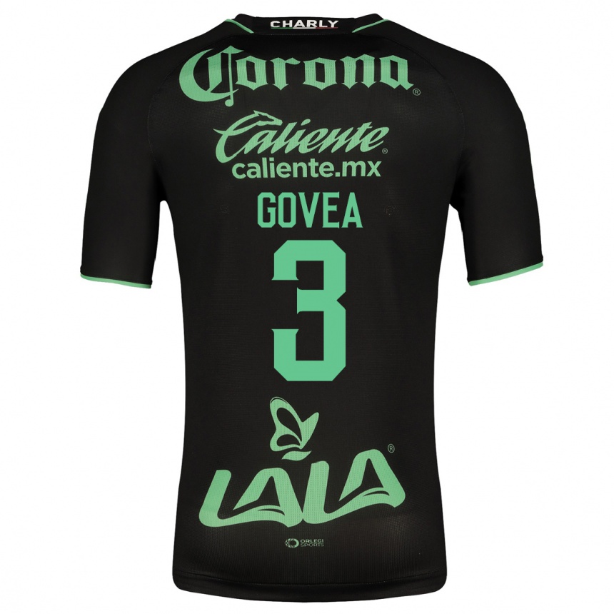 Kinder Fußball Ismael Govea #3 Schwarz Auswärtstrikot Trikot 2023/24 T-Shirt Luxemburg