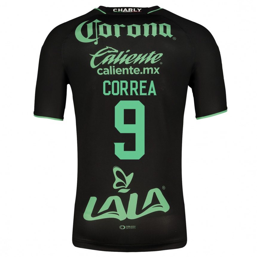 Kinder Fußball Javier Correa #9 Schwarz Auswärtstrikot Trikot 2023/24 T-Shirt Luxemburg