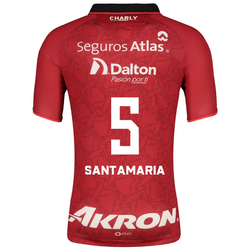 Kinder Fußball Anderson Santamaría #5 Rot Auswärtstrikot Trikot 2023/24 T-Shirt Luxemburg