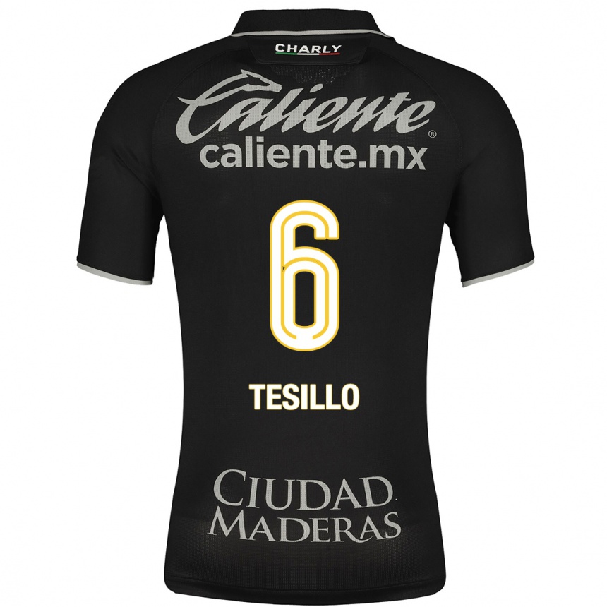 Kinder Fußball William Tesillo #6 Schwarz Auswärtstrikot Trikot 2023/24 T-Shirt Luxemburg