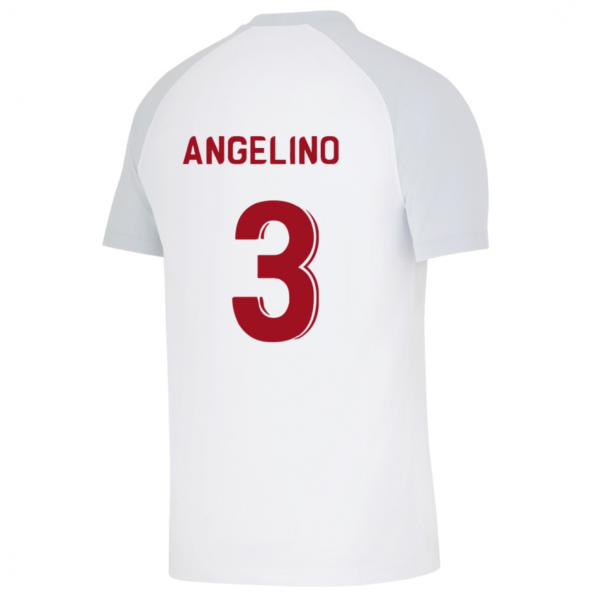 Kinder Fußball Angeliño #3 Weiß Auswärtstrikot Trikot 2023/24 T-Shirt Luxemburg