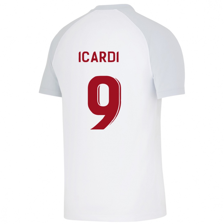 Kinder Fußball Mauro Icardi #9 Weiß Auswärtstrikot Trikot 2023/24 T-Shirt Luxemburg