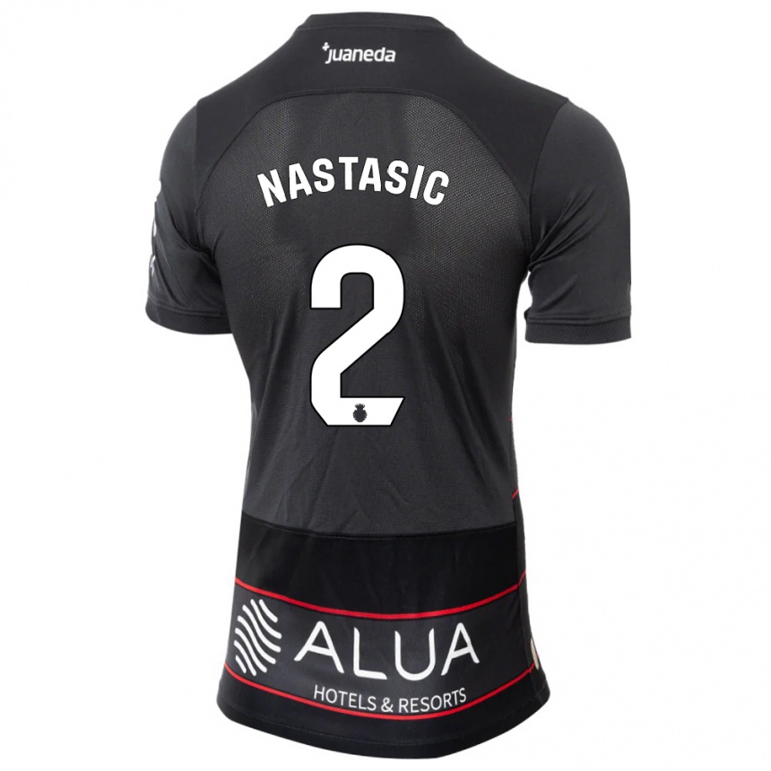 Kinder Fußball Matija Nastasic #2 Schwarz Auswärtstrikot Trikot 2023/24 T-Shirt Luxemburg