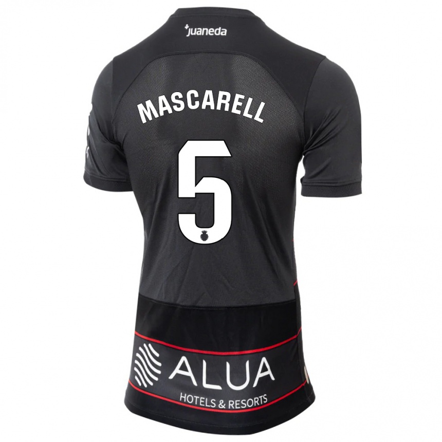 Kinder Fußball Omar Mascarell #5 Schwarz Auswärtstrikot Trikot 2023/24 T-Shirt Luxemburg