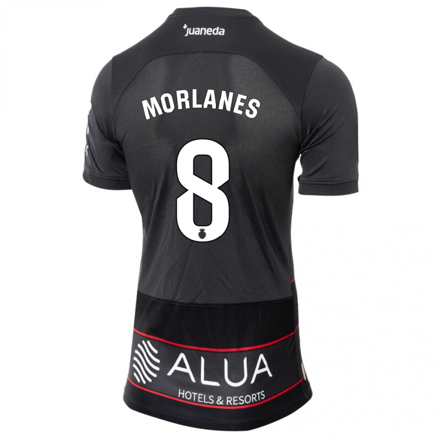 Kinder Fußball Manu Morlanes #8 Schwarz Auswärtstrikot Trikot 2023/24 T-Shirt Luxemburg