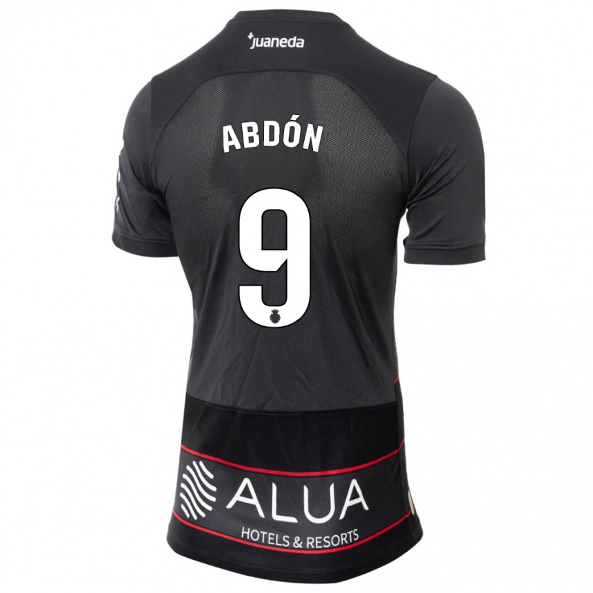 Kinder Fußball Abdón Prats #9 Schwarz Auswärtstrikot Trikot 2023/24 T-Shirt Luxemburg