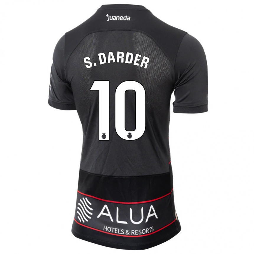 Kinder Fußball Sergi Darder #10 Schwarz Auswärtstrikot Trikot 2023/24 T-Shirt Luxemburg