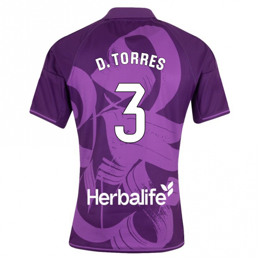 Kinder Fußball David Torres #3 Violett Auswärtstrikot Trikot 2023/24 T-Shirt Luxemburg