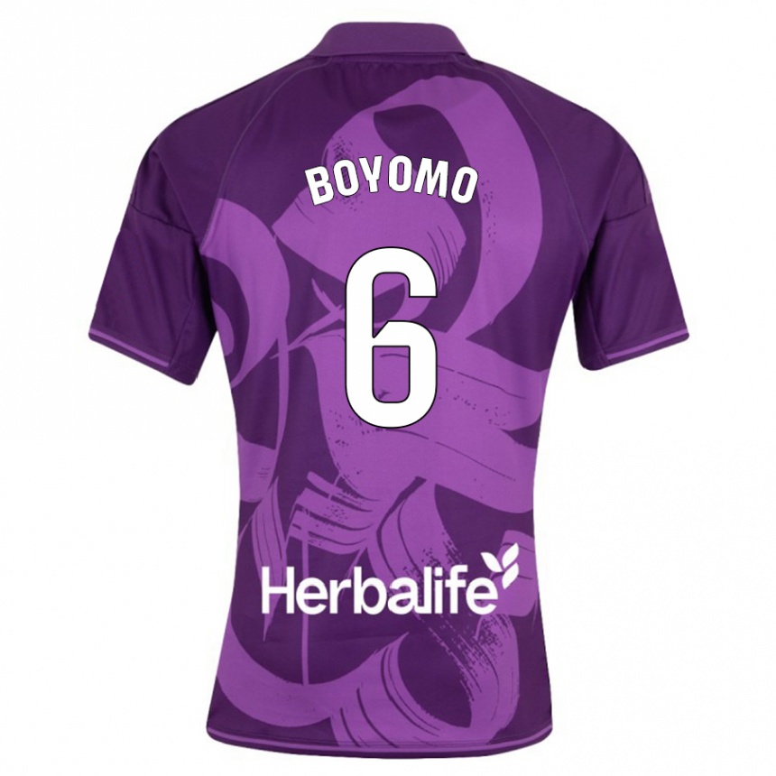Kinder Fußball Enzo Boyomo #6 Violett Auswärtstrikot Trikot 2023/24 T-Shirt Luxemburg