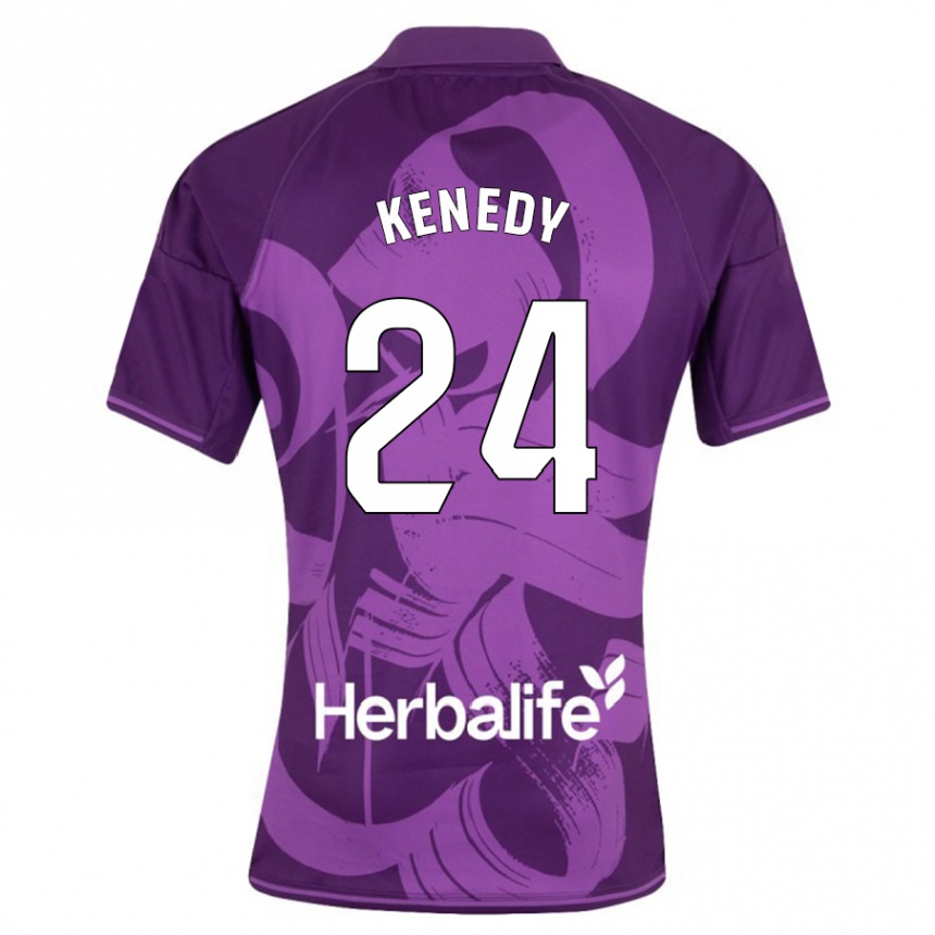 Kinder Fußball Kenedy #24 Violett Auswärtstrikot Trikot 2023/24 T-Shirt Luxemburg