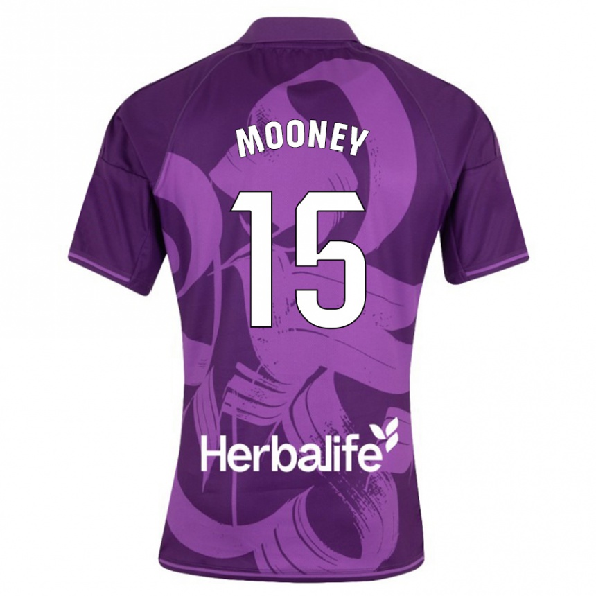 Kinder Fußball Fionn Mooney #15 Violett Auswärtstrikot Trikot 2023/24 T-Shirt Luxemburg