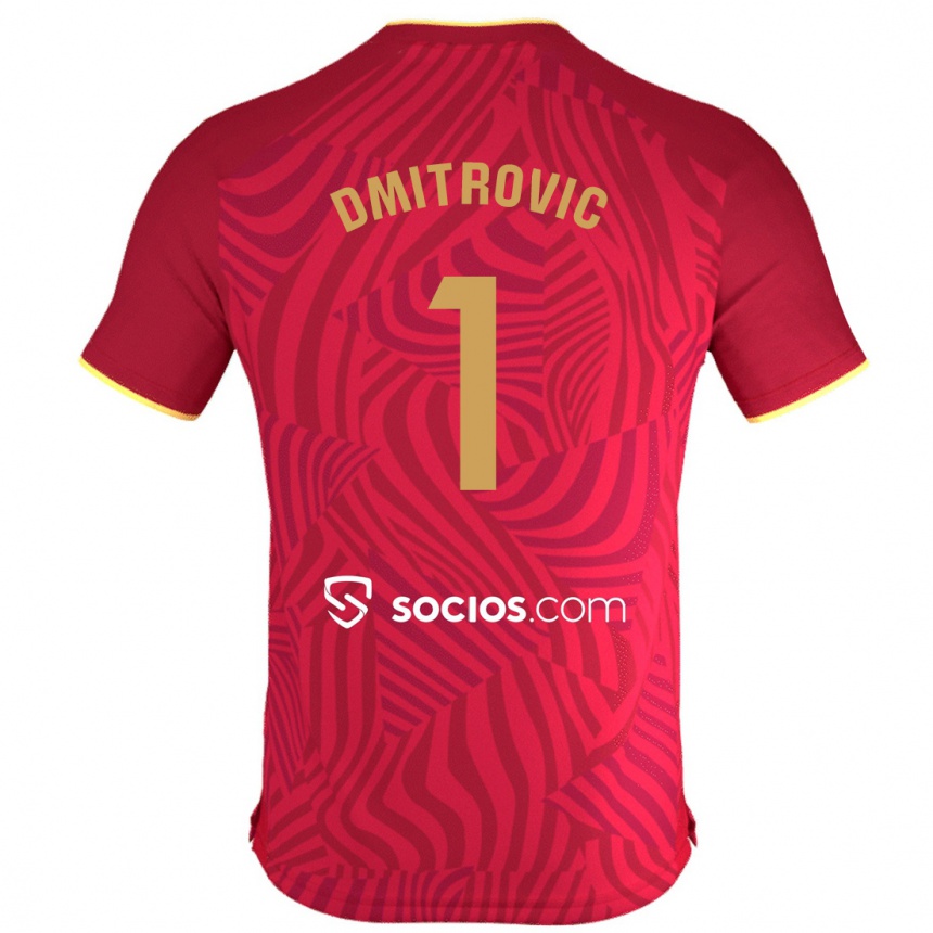 Kinder Fußball Marko Dmitrović #1 Rot Auswärtstrikot Trikot 2023/24 T-Shirt Luxemburg