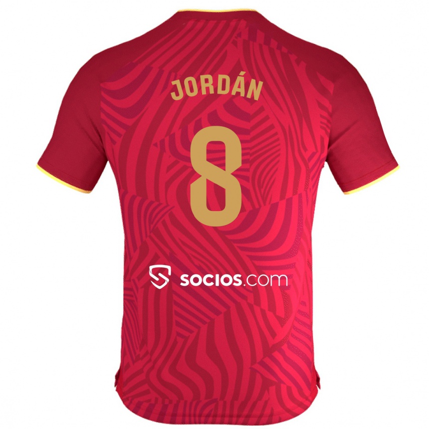 Kinder Fußball Joan Jordán #8 Rot Auswärtstrikot Trikot 2023/24 T-Shirt Luxemburg