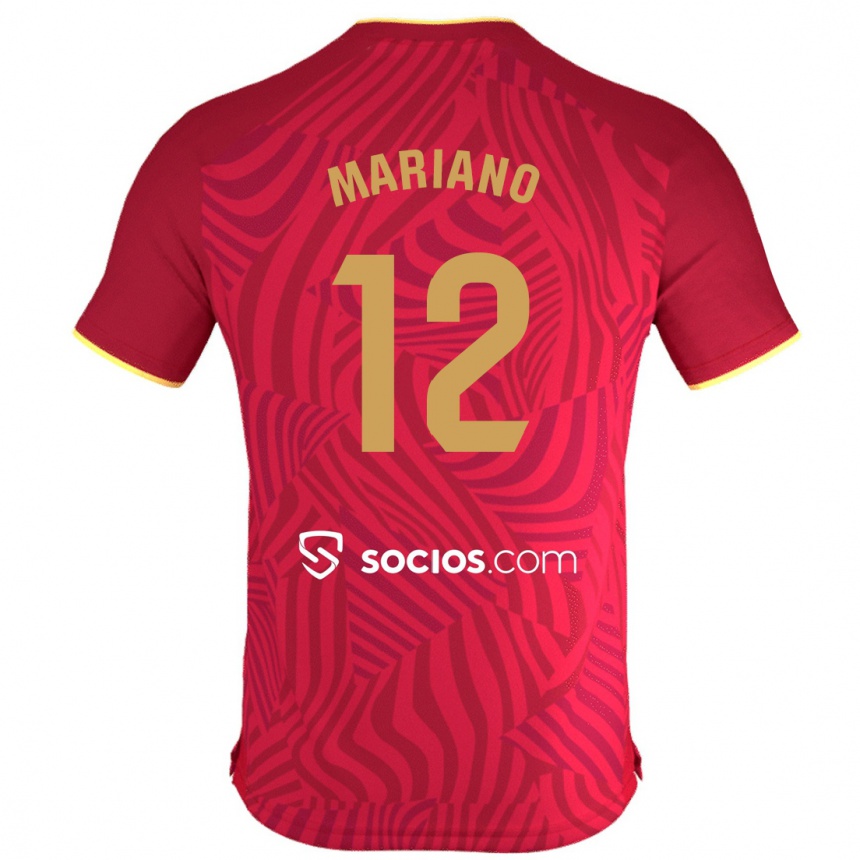 Kinder Fußball Mariano Diaz #12 Rot Auswärtstrikot Trikot 2023/24 T-Shirt Luxemburg