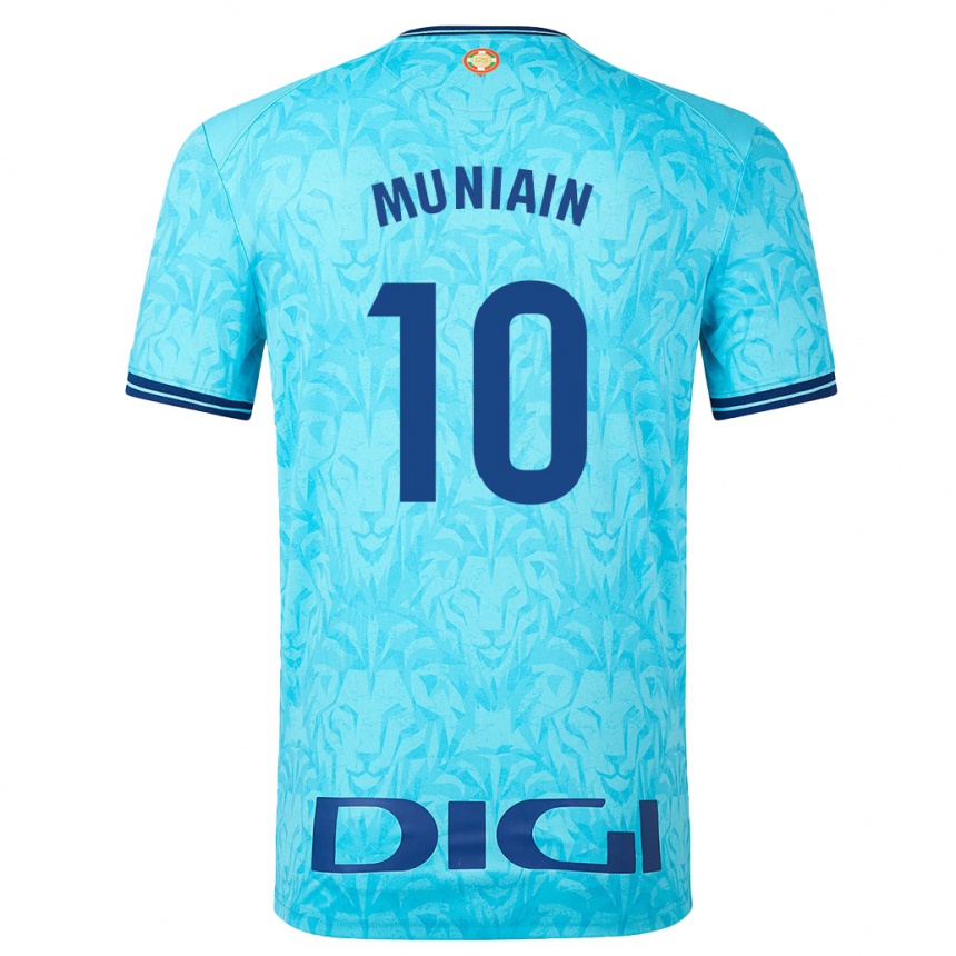 Kinder Fußball Iker Muniain #10 Himmelblau Auswärtstrikot Trikot 2023/24 T-Shirt Luxemburg