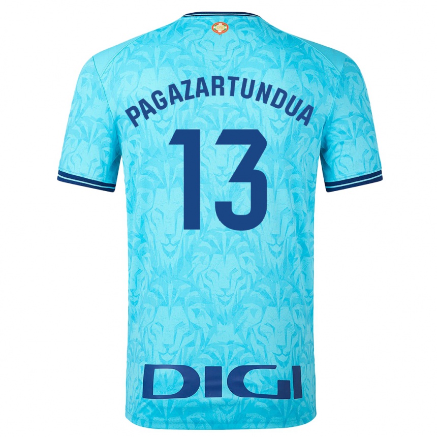 Kinder Fußball Iker Pagazartundua #13 Himmelblau Auswärtstrikot Trikot 2023/24 T-Shirt Luxemburg