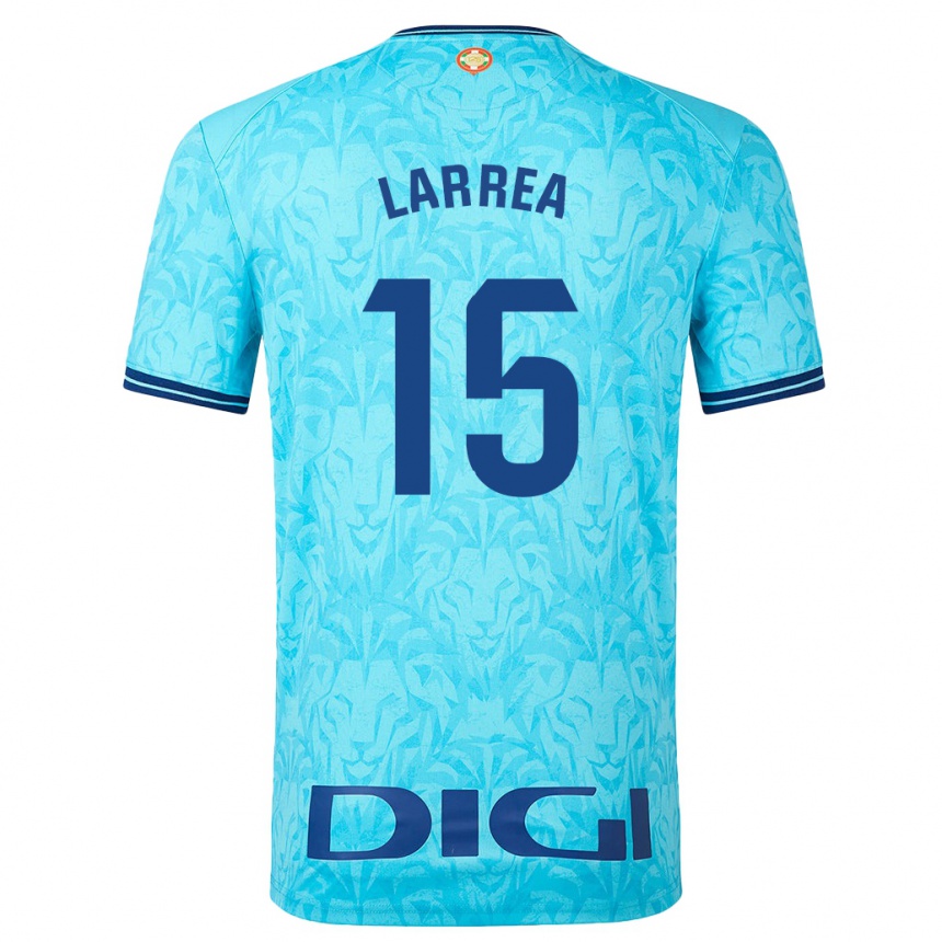 Kinder Fußball Beñat Larrea #15 Himmelblau Auswärtstrikot Trikot 2023/24 T-Shirt Luxemburg