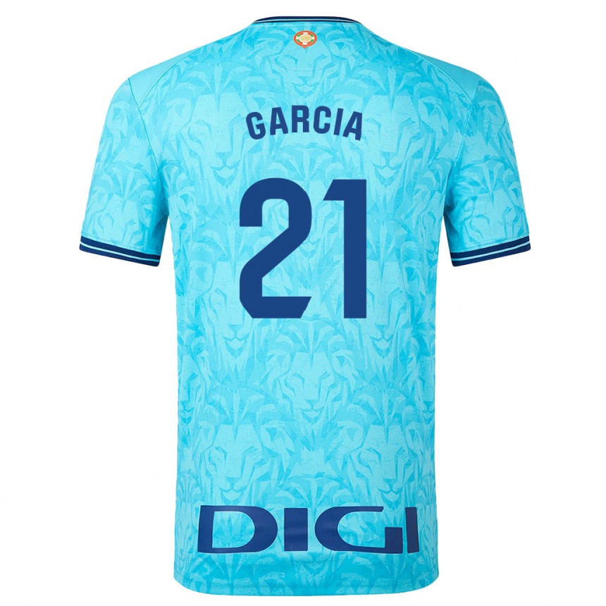 Kinder Fußball Beñat García #21 Himmelblau Auswärtstrikot Trikot 2023/24 T-Shirt Luxemburg