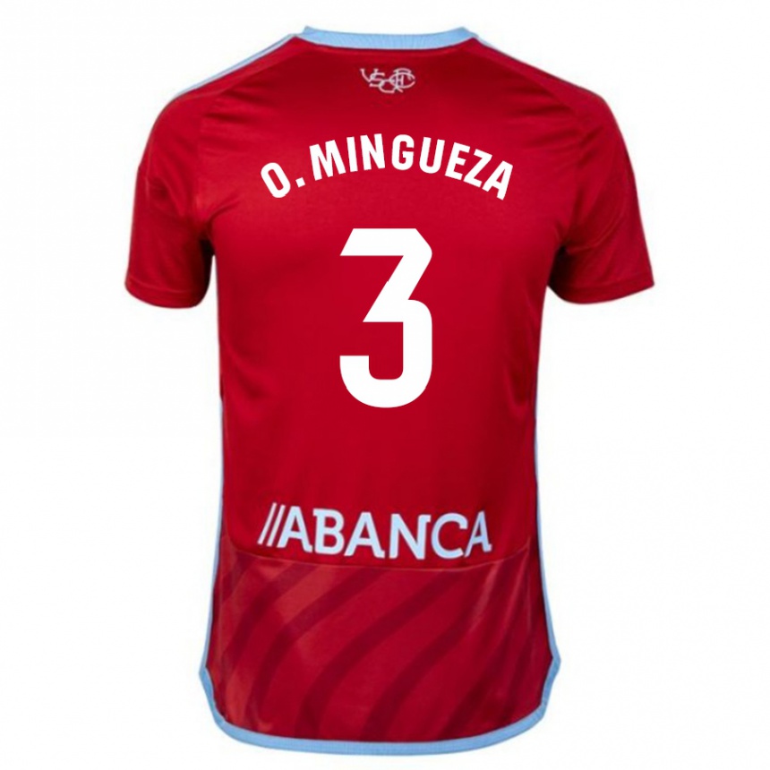 Kinder Fußball Óscar Mingueza #3 Rot Auswärtstrikot Trikot 2023/24 T-Shirt Luxemburg