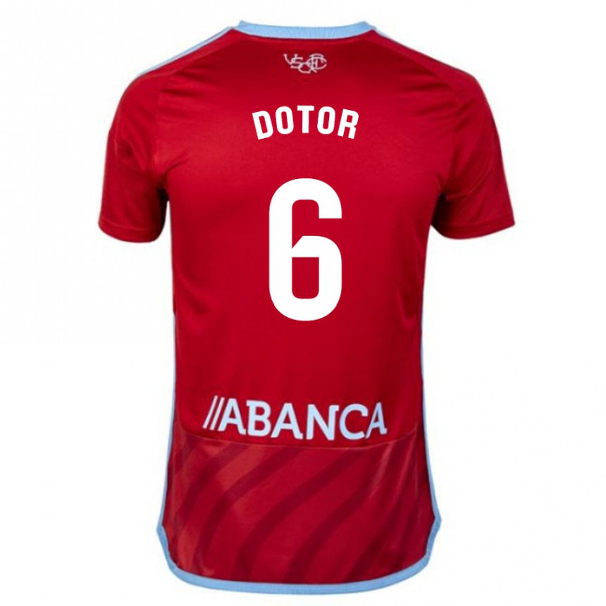 Kinder Fußball Carlos Dotor #6 Rot Auswärtstrikot Trikot 2023/24 T-Shirt Luxemburg