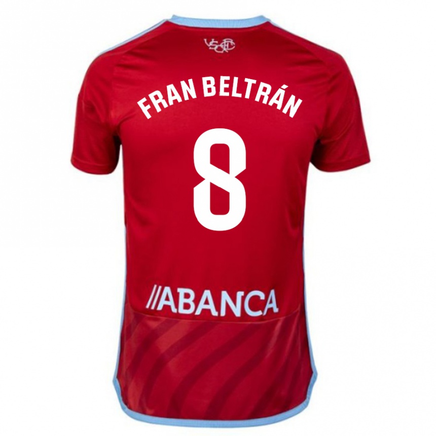 Kinder Fußball Fran Beltrán #8 Rot Auswärtstrikot Trikot 2023/24 T-Shirt Luxemburg