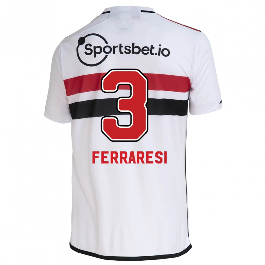 Herren Fußball Nahuel Ferraresi #3 Weiß Heimtrikot Trikot 2023/24 T-Shirt Luxemburg