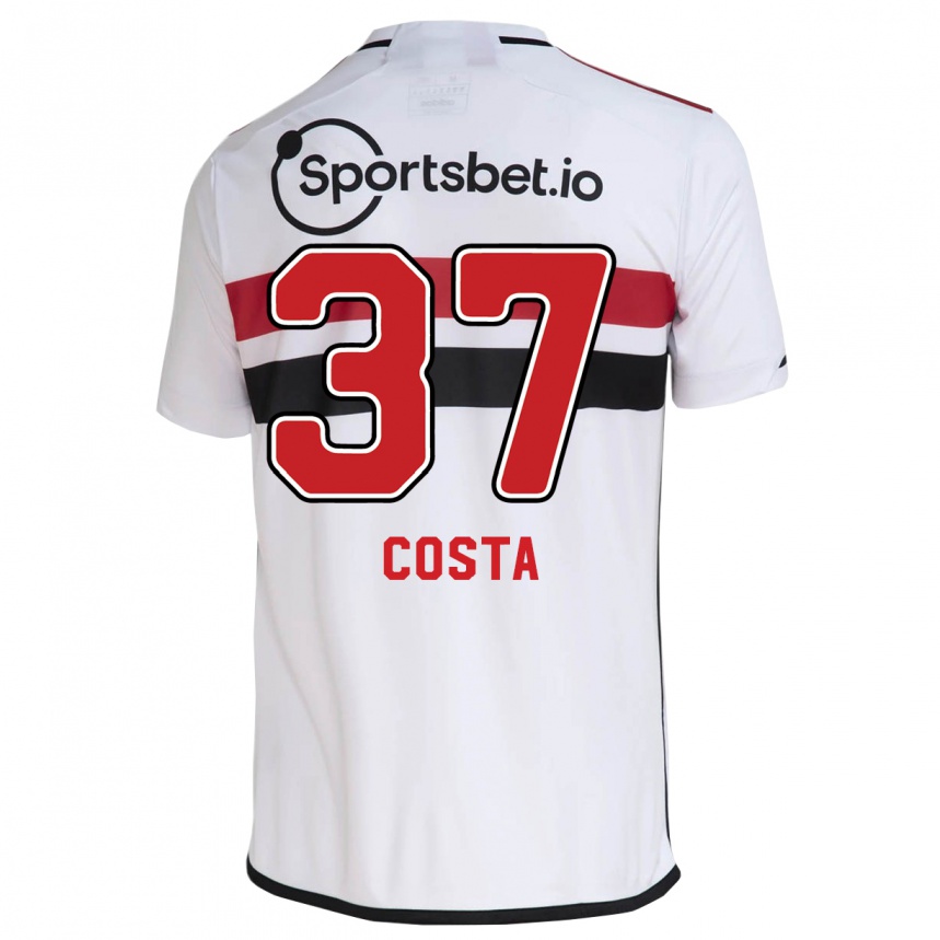 Herren Fußball Talles Costa #37 Weiß Heimtrikot Trikot 2023/24 T-Shirt Luxemburg