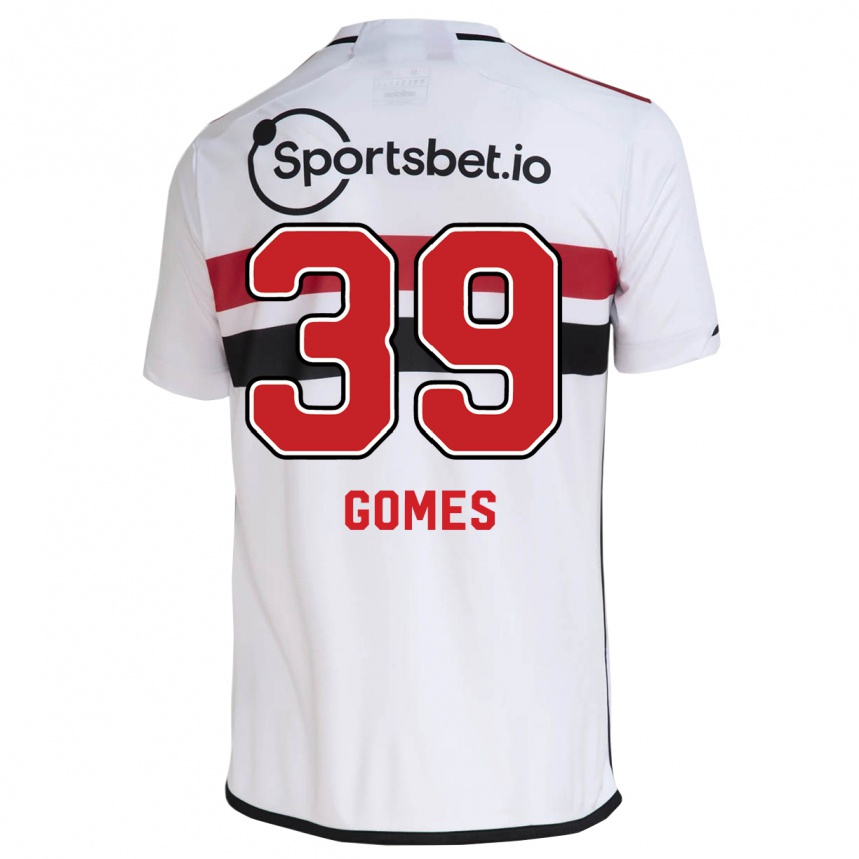 Herren Fußball William Gomes #39 Weiß Heimtrikot Trikot 2023/24 T-Shirt Luxemburg