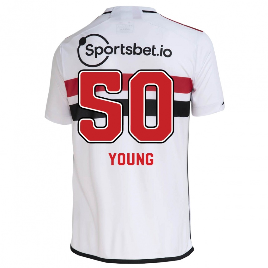 Herren Fußball Young #50 Weiß Heimtrikot Trikot 2023/24 T-Shirt Luxemburg