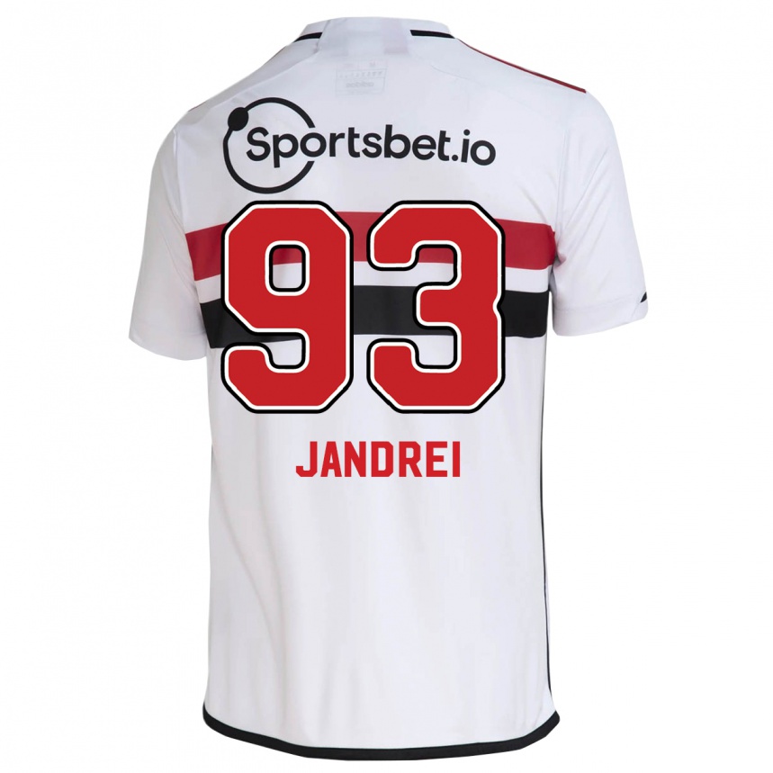 Herren Fußball Jandrei #93 Weiß Heimtrikot Trikot 2023/24 T-Shirt Luxemburg