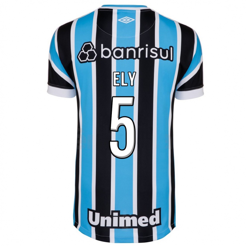 Herren Fußball Rodrigo Ely #5 Blau Heimtrikot Trikot 2023/24 T-Shirt Luxemburg