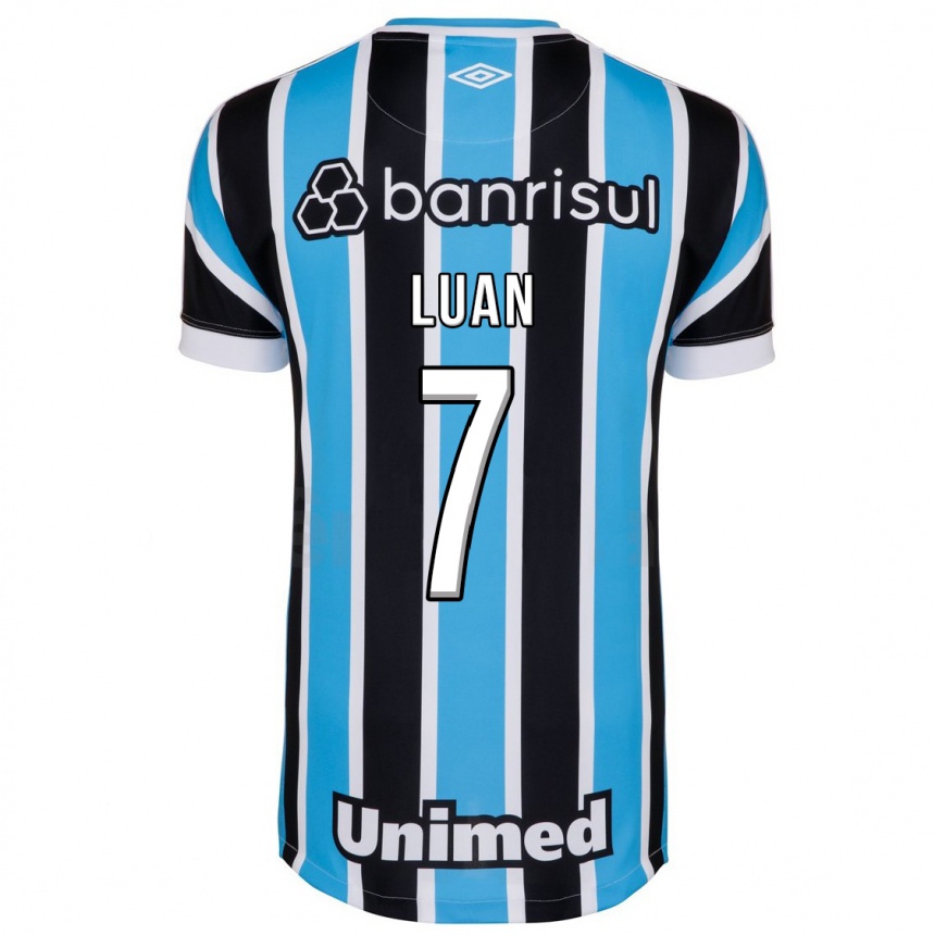Herren Fußball Luan #7 Blau Heimtrikot Trikot 2023/24 T-Shirt Luxemburg