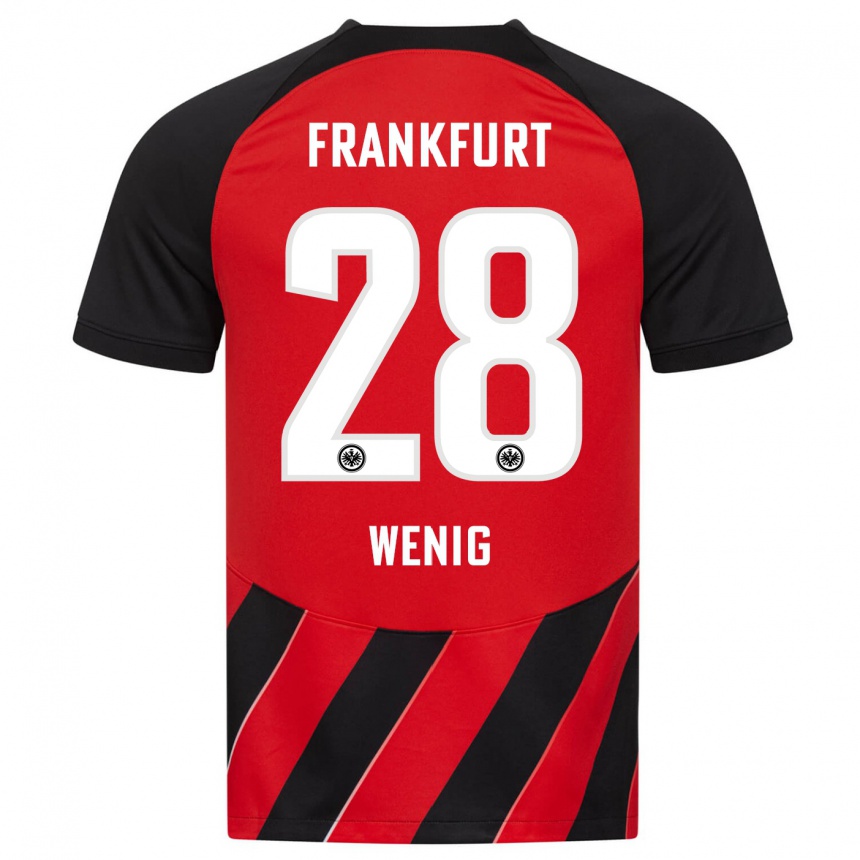 Herren Fußball Marcel Wenig #28 Rot Schwarz Heimtrikot Trikot 2023/24 T-Shirt Luxemburg
