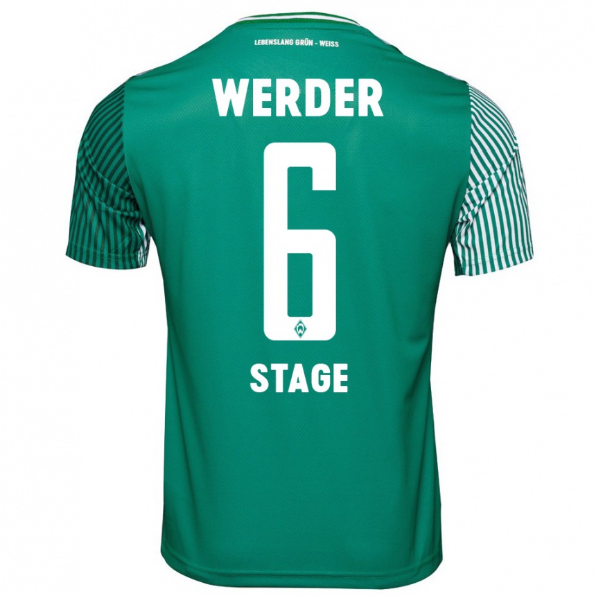 Herren Fußball Jens Stage #6 Grün Heimtrikot Trikot 2023/24 T-Shirt Luxemburg