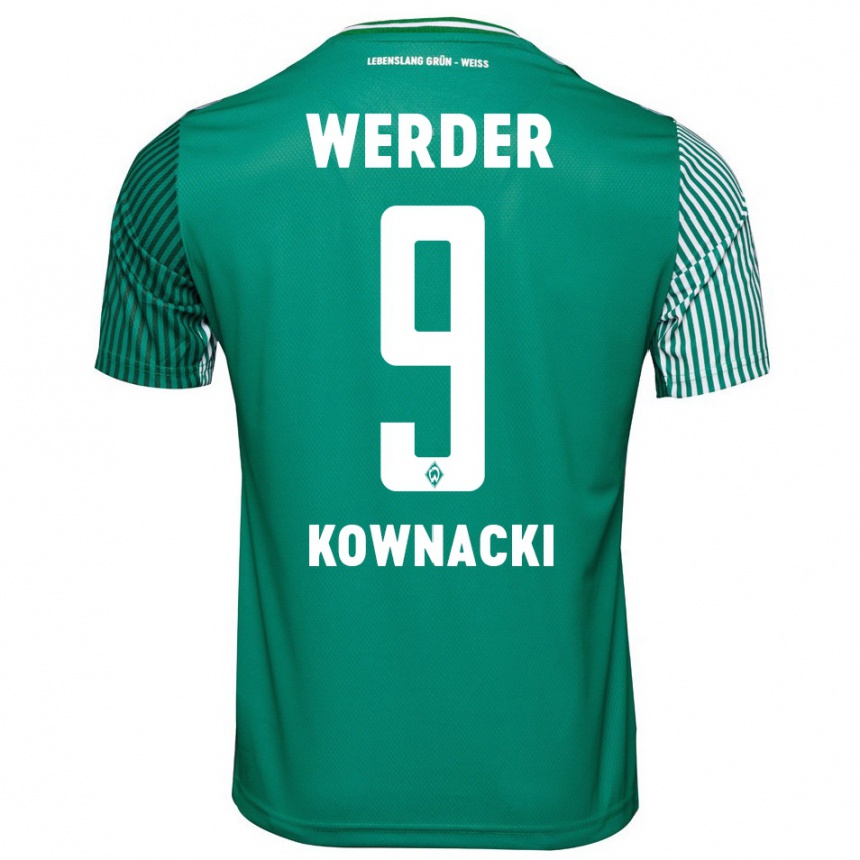 Herren Fußball Dawid Kownacki #9 Grün Heimtrikot Trikot 2023/24 T-Shirt Luxemburg